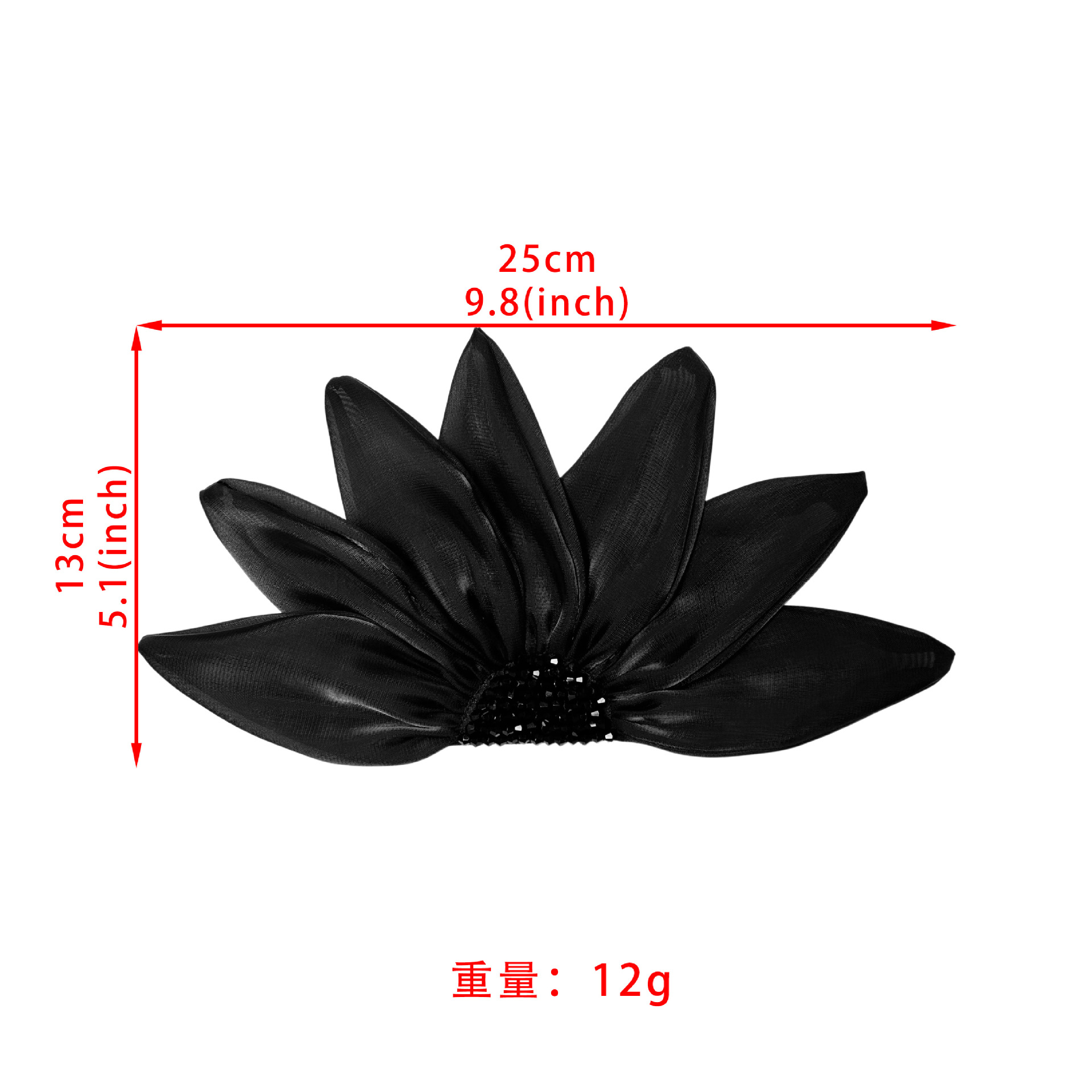 Europa y Estados Unidos estilo ogan flor estereoscópica flor pectoral negro y blanco doble color accesorios de vestido de tela floral pin suministro transfronterizo image 6