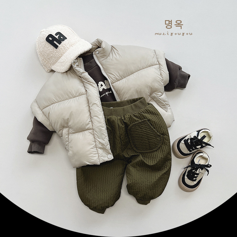 Simple Style Solid Color Polyester Boys Pants display picture 4
