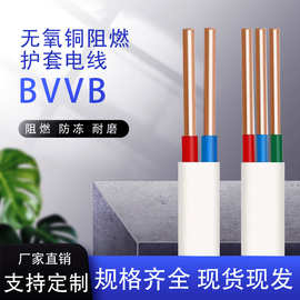 BVVB护套线国标两芯三芯2.5/4平方铜芯电线厂家家装工程电线