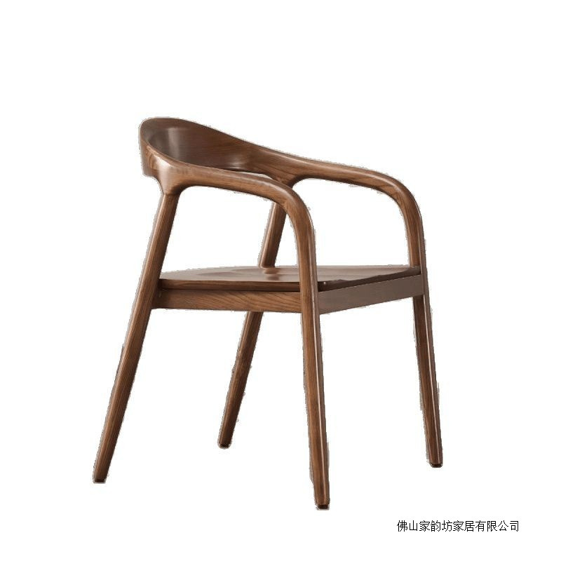 实木餐椅中式椅子北欧书房原木大板直拼橡胶木靠背椅|undefined