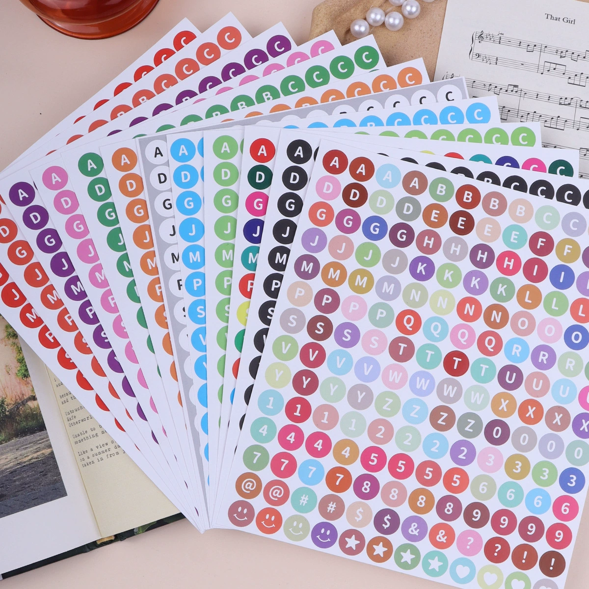 Waterproof sticker, rainbow cards, 0.5 inch, DIY, scheduler