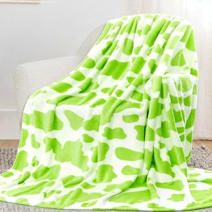 Amazon Hot Sale Digital Printed Flannel Milk Pattern Blanket Nap Outdoor Warm Factory Wholesale Gift