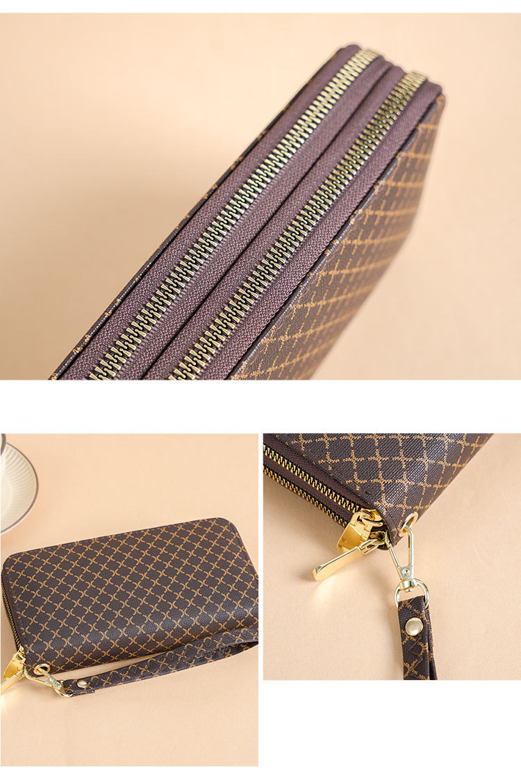 1 Piece Quantity Holiday, Daily Occasion Women's Argyle Pu Leather Zipper Wallets