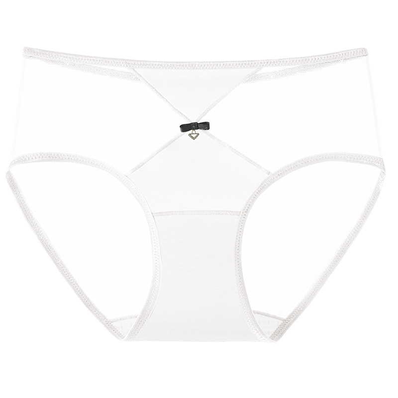 Encaje francés sexy seda de hielo de satén transpirable para niñas ropa interior de mujer agujeros transpirables entrepierna agradable para la piel calzoncillos de mujer