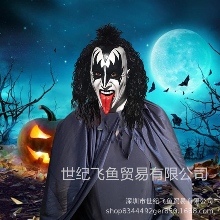 Beso-Jean Simmons cantante tocados Halloween cos horror máscara loco Festival de Música vestir Accesorios