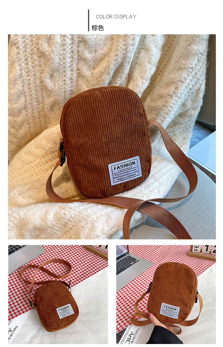 2022 Autumn/Winter new Japanese InS-style single-shoulder bag, crossbody bag, corduroy bag, mini phone bag, loose change bag undefined
