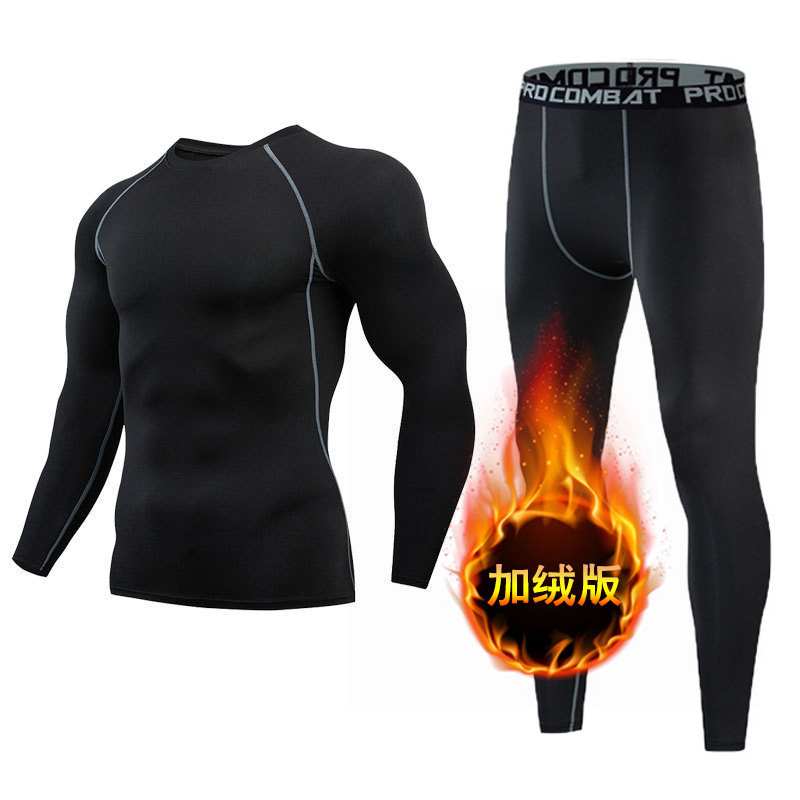 Cross-Border Russian Best-Selling Winter Velvet Warm Sports Suit, Warm Base Layer, Large Size, Suitable for Both Men and Women