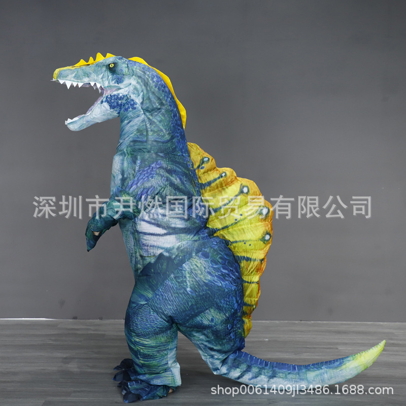 ハロウィン面白いインフレータブル恐竜スーツスピノサウルス恐竜人形スーツコスプレウォーキング大人のティラノサウルスインフレータブルスーツ|undefined