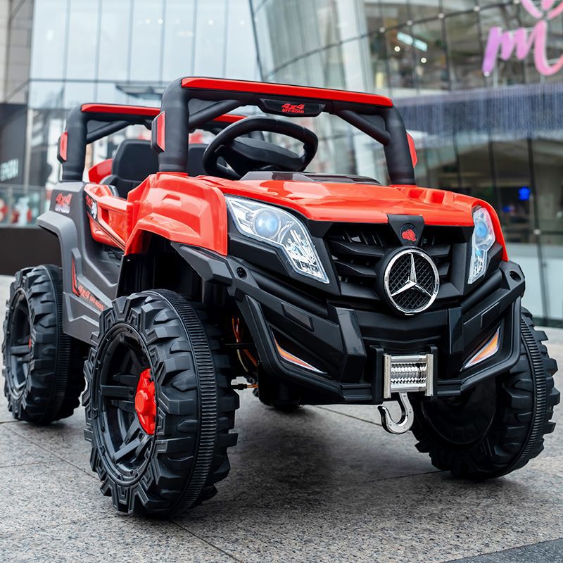 Inventario grande coche eléctrico para niños cuatro ruedas todoterreno controlado remoto coche de juguetes para niños se puede sentar bebé carro de balanceo para niños