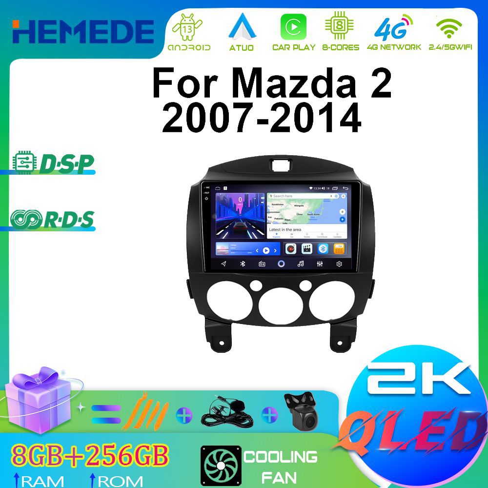 Suitable for 07-14 Mazda 2 Android Large-Screen Navigation Dvd Navigation Carplay In-Car Navigation Smart Audio and Video