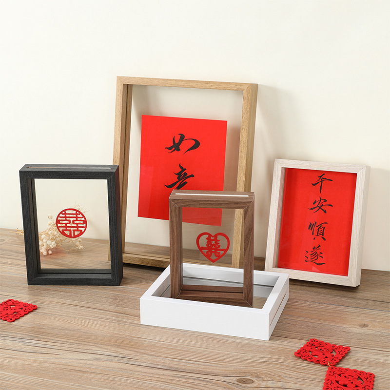 Dual-Sided Transparent Photo Frame, Desk Display for Calligraphy and Painting, Framed Artwork, 56-inch, 7-inch, 8-inch, Pressed Flower Specimen Frame, A4 Glass Frame