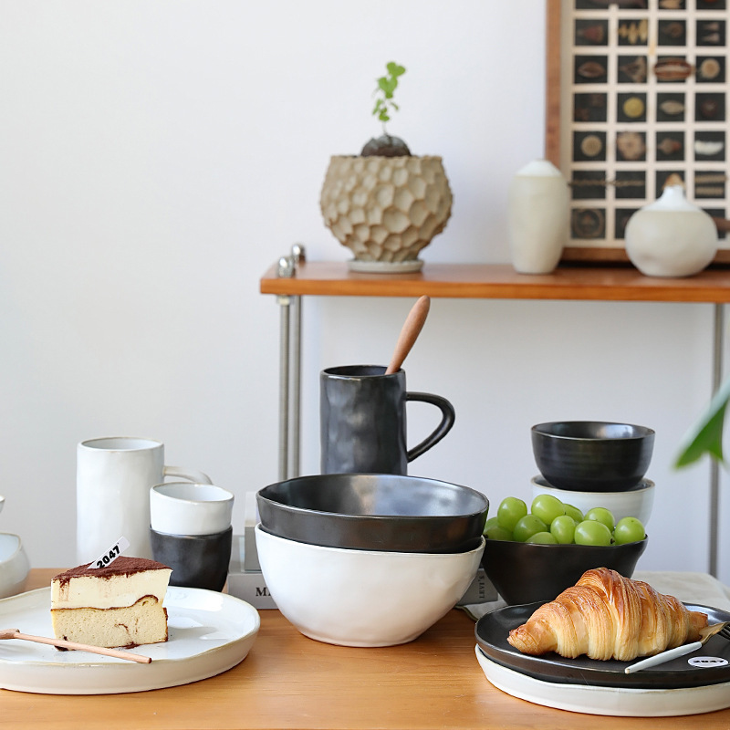 Nordic Irregular Ceramic Hotel Tableware Flat Plate Creative Personality Kiln Glaze Shaped Fruit Bowl Salah Bowl Nasty Bowl