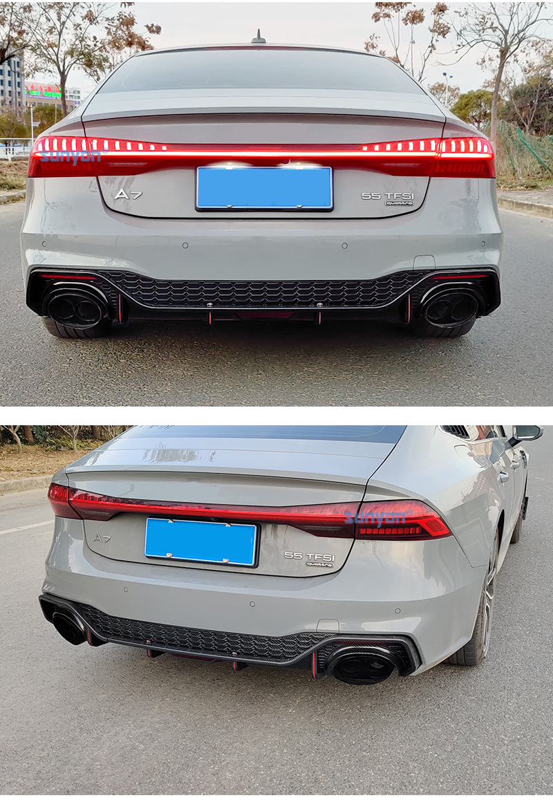 09-24 A7 modified RS7 large surround upgrade S7 front and rear bumper side skirt tail lip tremella for Audi A7 wholesale