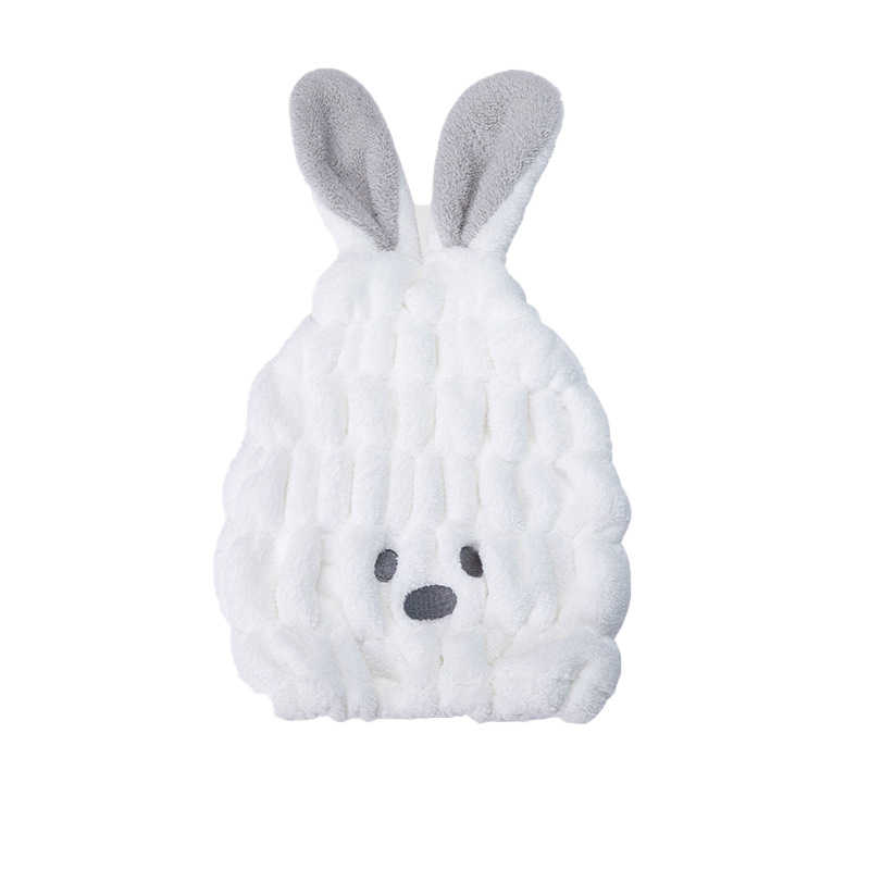 Sombrero de cabello seco puede personalizar dibujos animados absorción rápida gorra de coral seco toalla de cabello para niños toallas de cabello secas al por mayor