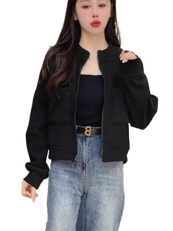 棒球服女2025秋季新款休闲运动春秋外套短款立领宽松夹克长袖上衣|undefined