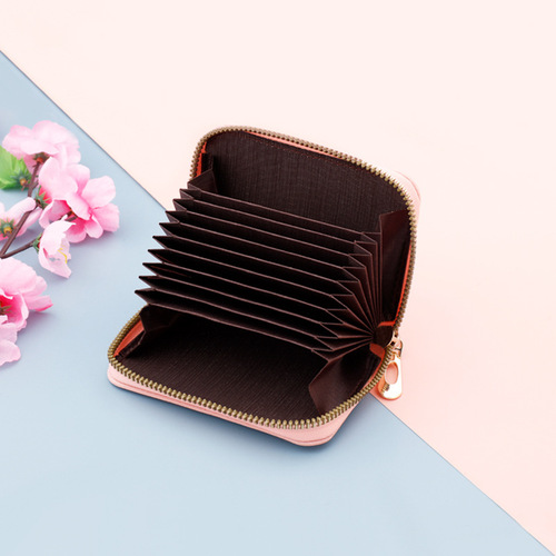 Women's accordion zipper card holder multi-card slot ID bag multi-functional coin purse credit card holder mini men's simple