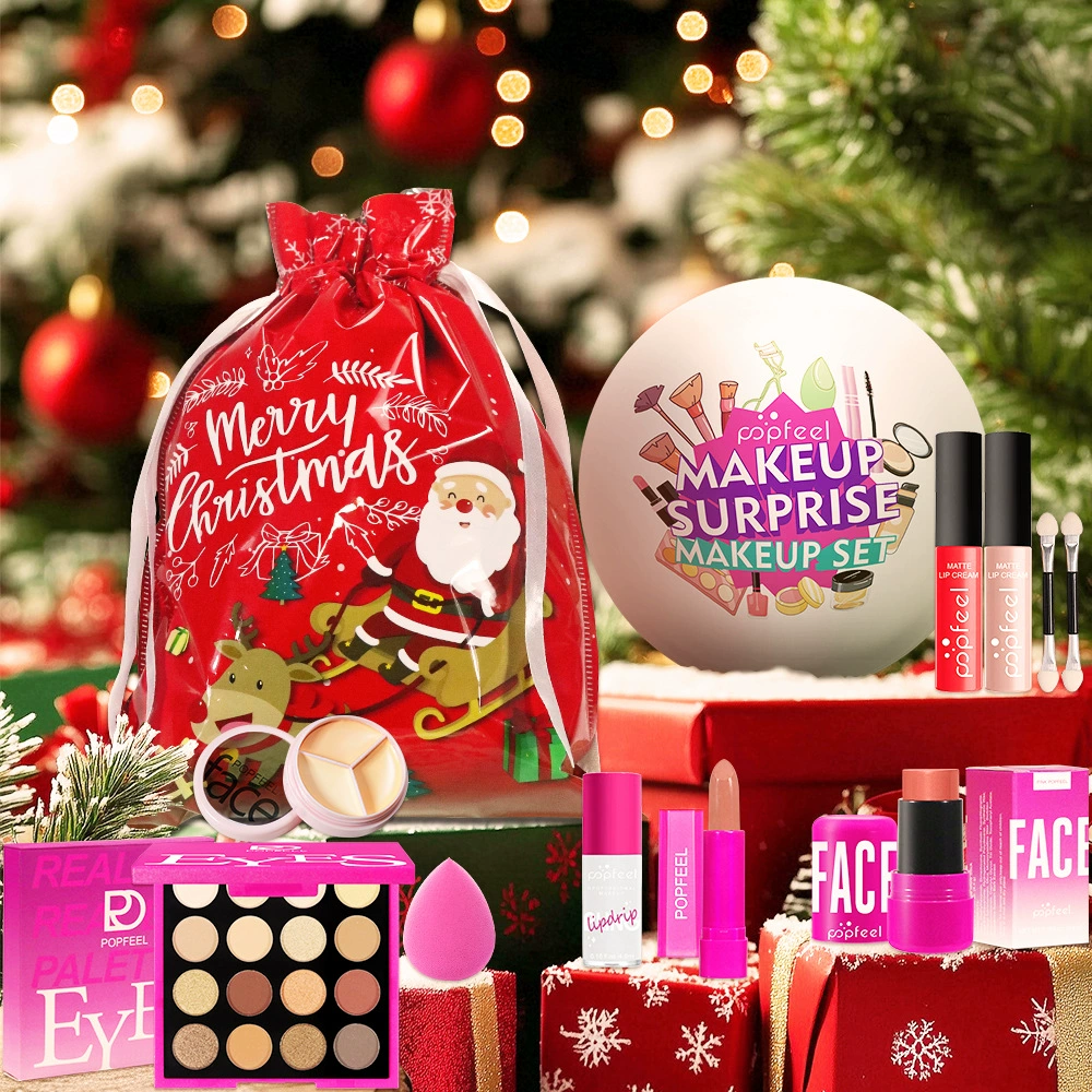 Новинка! Рождественский макияж-шар POPFEEL, праздничный многофункциональный макияж-шар, хит продаж на Amazon и Temu.