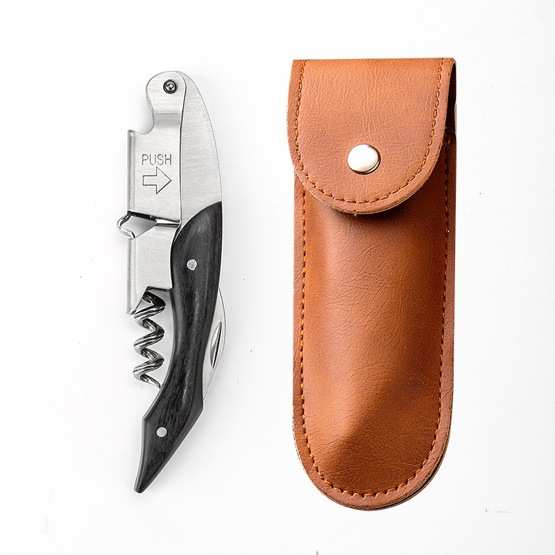 Abridor de botellas de vino de acero inoxidable multifunción cuchillo de caballo cerveza abridor de vino abridor de cuchillo de vino portátil hogar de alta gama