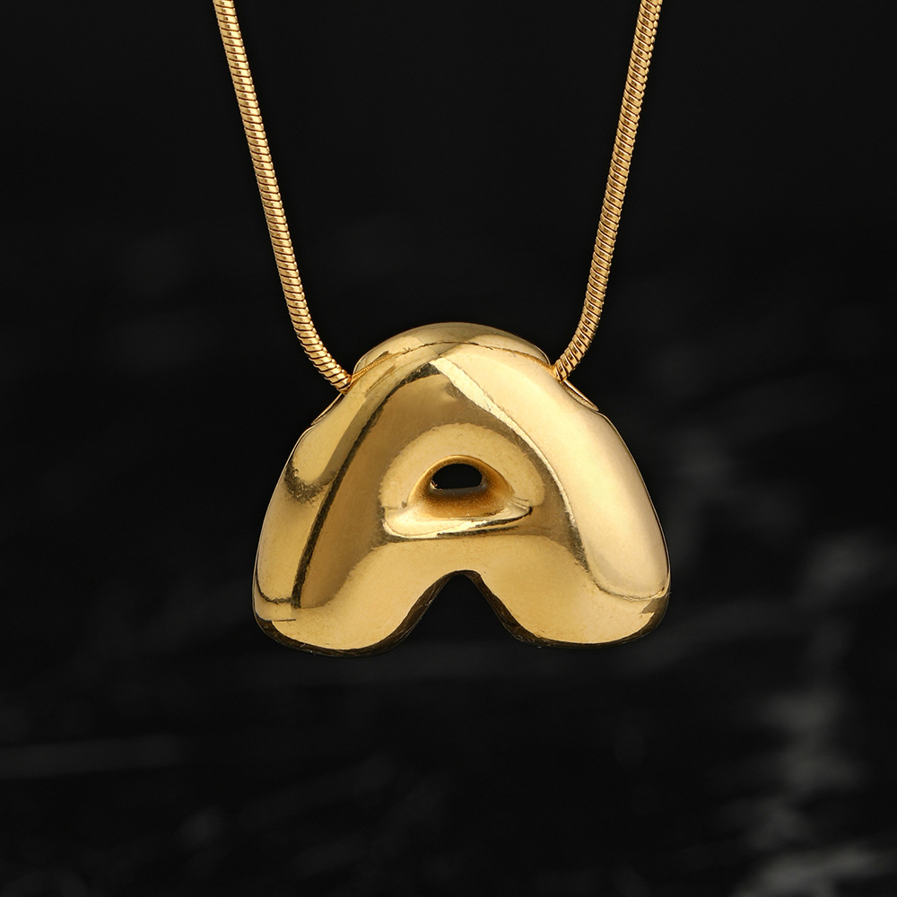 Colgante único venta cruzada de burbujas de fundición 26 collares de letras inglesas accesorios colgante DIY joyas de acero inoxidable