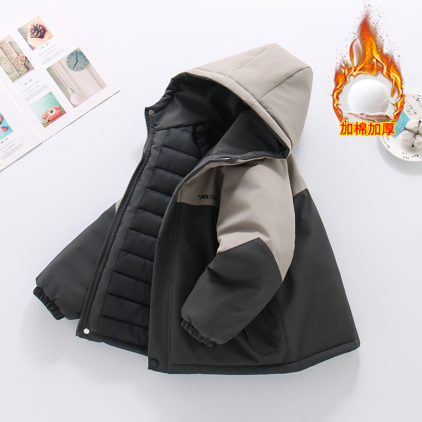Boys' Autumn/Winter Padded Thick Windbreaker, 2026 New Style Stylish Baby Parka