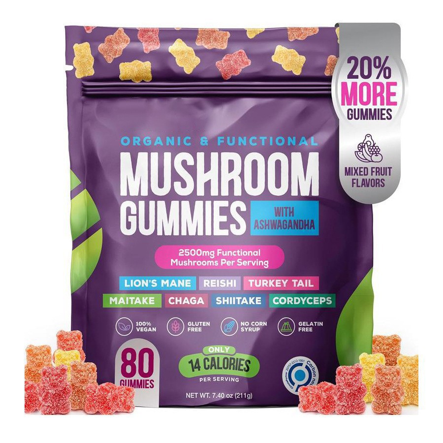 In-Stock Tk Amazon Best-Selling Cross-Border Mushroom Gummies Foreign Trade Gummies Source Factory
