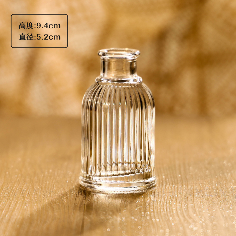 亚马逊同款迷你玻璃花瓶 ins风透明摆件插花中古高级感小花瓶套装|undefined
