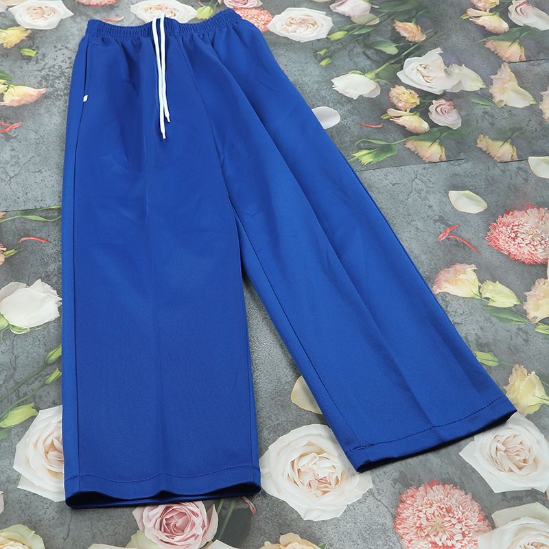 Pantalones de uniformes escolares azules sólidos de luz para estudiantes de primaria y secundaria unisex pantalones deportivos de verano rectos sueltos