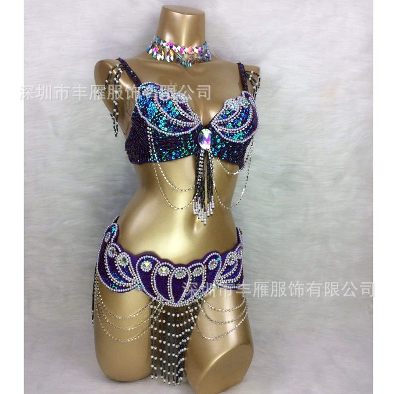Nail sequins, bra, waist belt, set, suit, wholesale