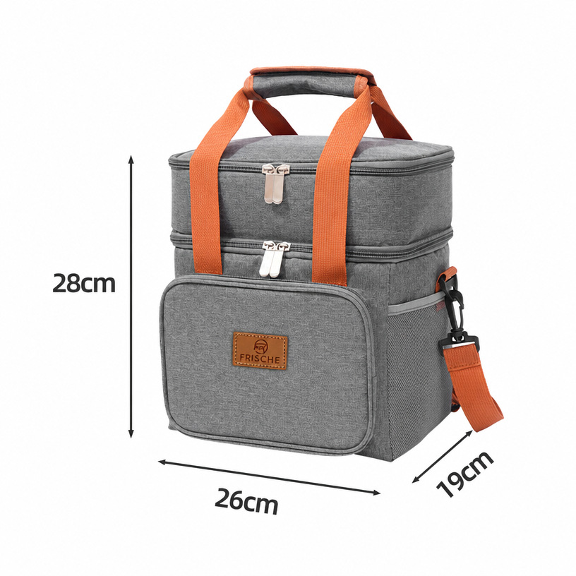 Bolsa Térmica para Lonchera de Doble Capa de Poliéster Portátil, Enfriamiento Rápido