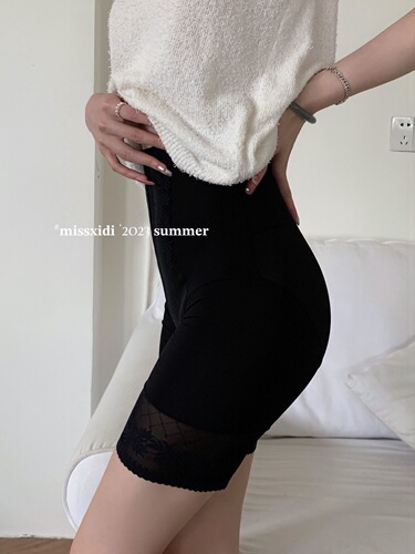 Slimming Ultra-Thin Ice-Skin Leggings with Extended Straight Lace Safety Leggings High-Waist Women's Ice Film Air Flexible Shaping Pants