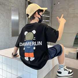 童装男童t恤短袖夏装2026新款儿童纯棉上衣男孩夏季中大童痞帅潮