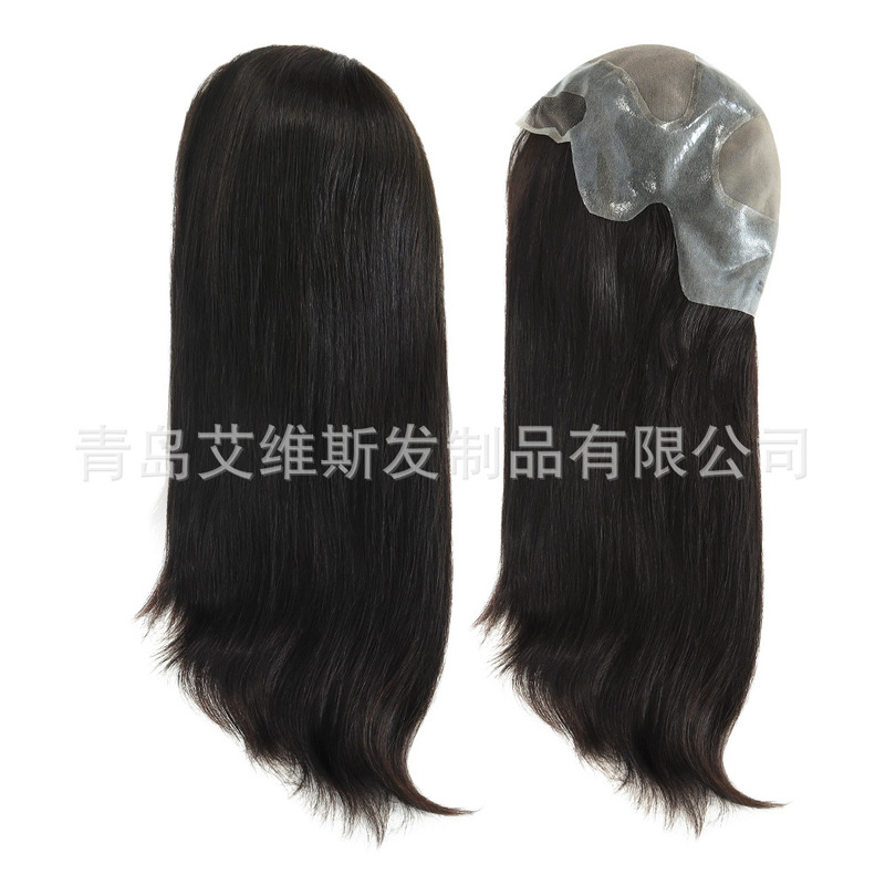 Wig Women's MONO Net Medical Headgear Full Hand Hook Chinese Scale-retaining Hair Long Hair Front Lace Comfortable Natural Headgear