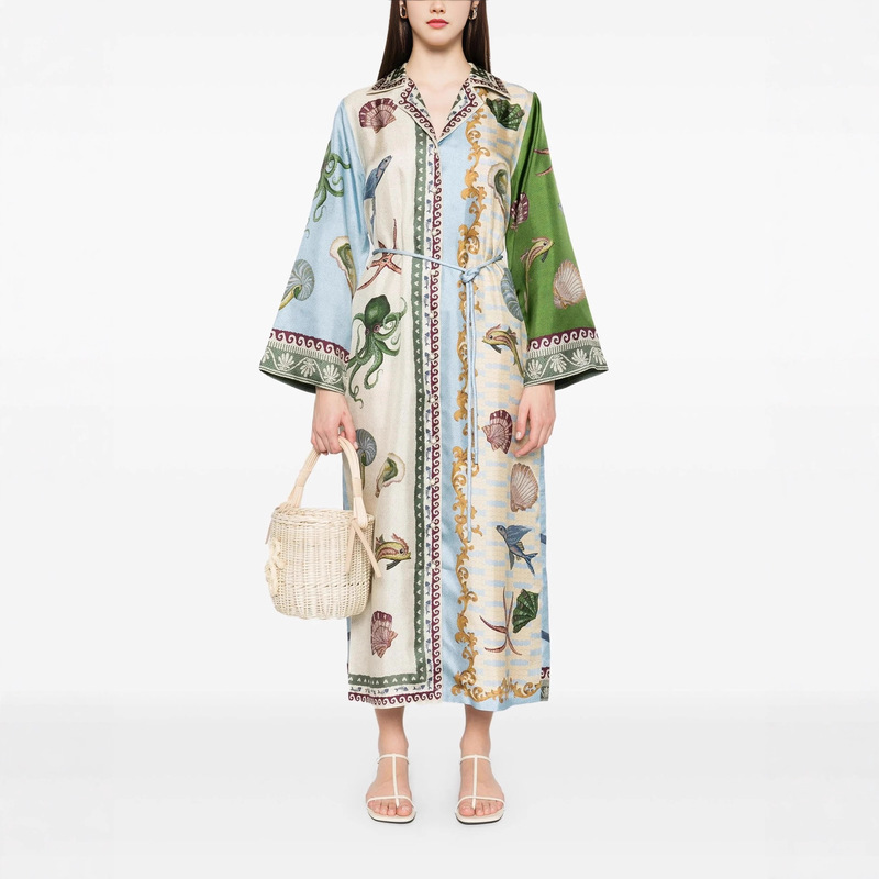 European and American Cross-Border 2025 Aliexpress Amazon Independent Station Elegant Casual Linen Cardigan Suit Collar Long Dress European and American Cross-Border 2025 Aliexpress Amazon Independent Station Elegant Casual Linen Cardigan Suit Collar Long Dress