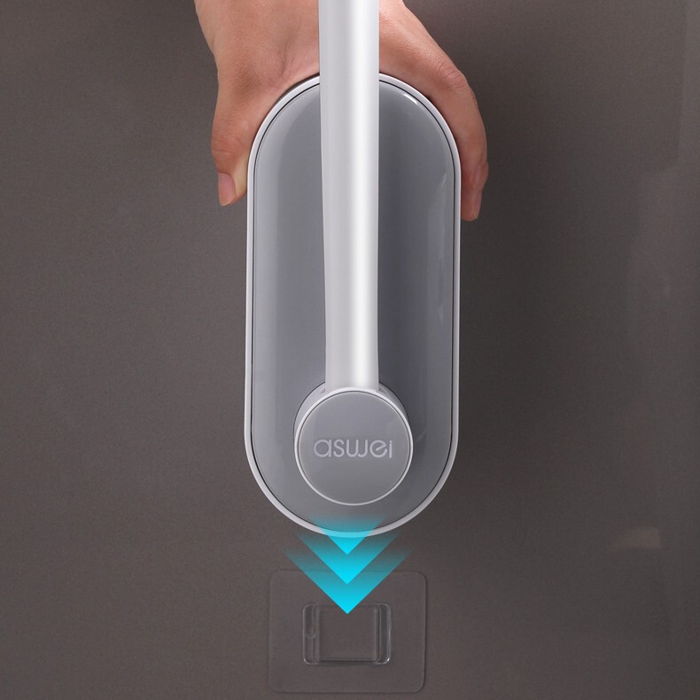 使い捨てトイレブラシ、しゃがみ式トイレ、浴室掃除用、使い捨てブラシヘッド、穴あけ不要、壁掛け式、ベース付き|undefined