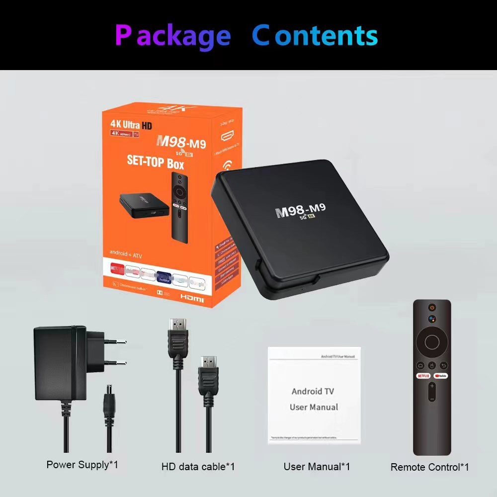 M98-M9 nuevos fabricantes transfronterizos de la red TV Set-Top Box jugador de comercio exterior HD TVBOX Bluetooth casa 5