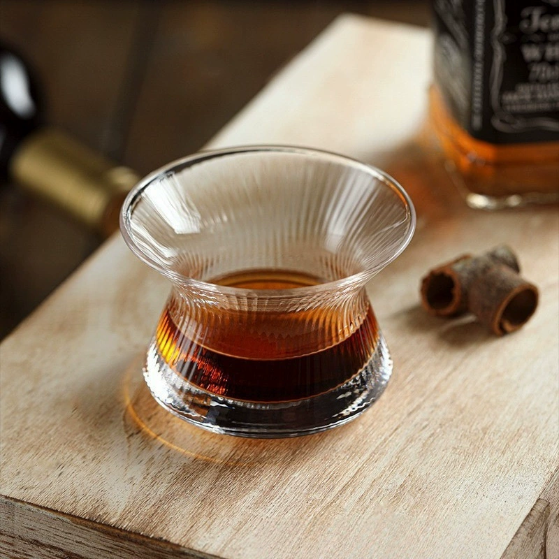 Вращающийся стакан для спиртных напитков ручной работы из хрустального стекла, стакан для виски, стеклянный стакан для дегустации в европейском стиле, стеклянный стакан для спиртных напитков, стакан с двойным животом