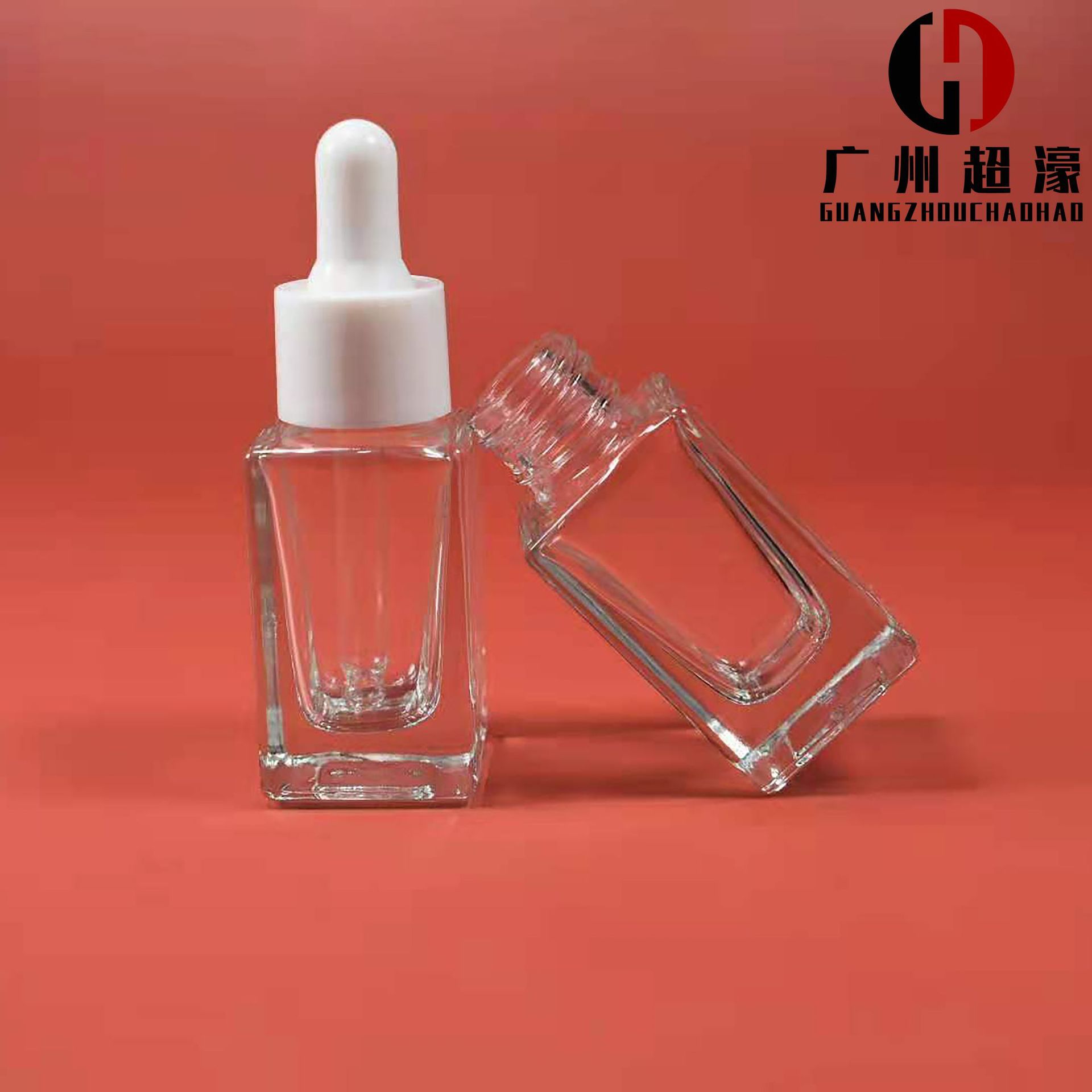 现货15ml方形厚底精油瓶 透明玻璃瓶精华原液瓶 化妆品分装瓶包材