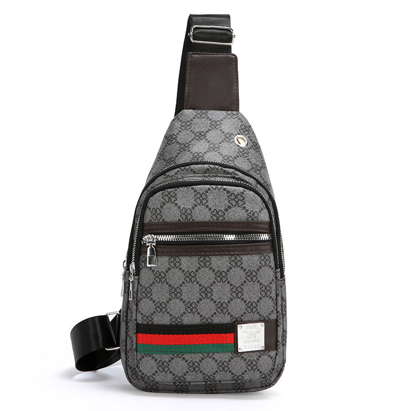 Hombres nueva personalidad impresa mochila de viaje de negocios moda mochila PU lujosa textura multicapa bolso de pecho