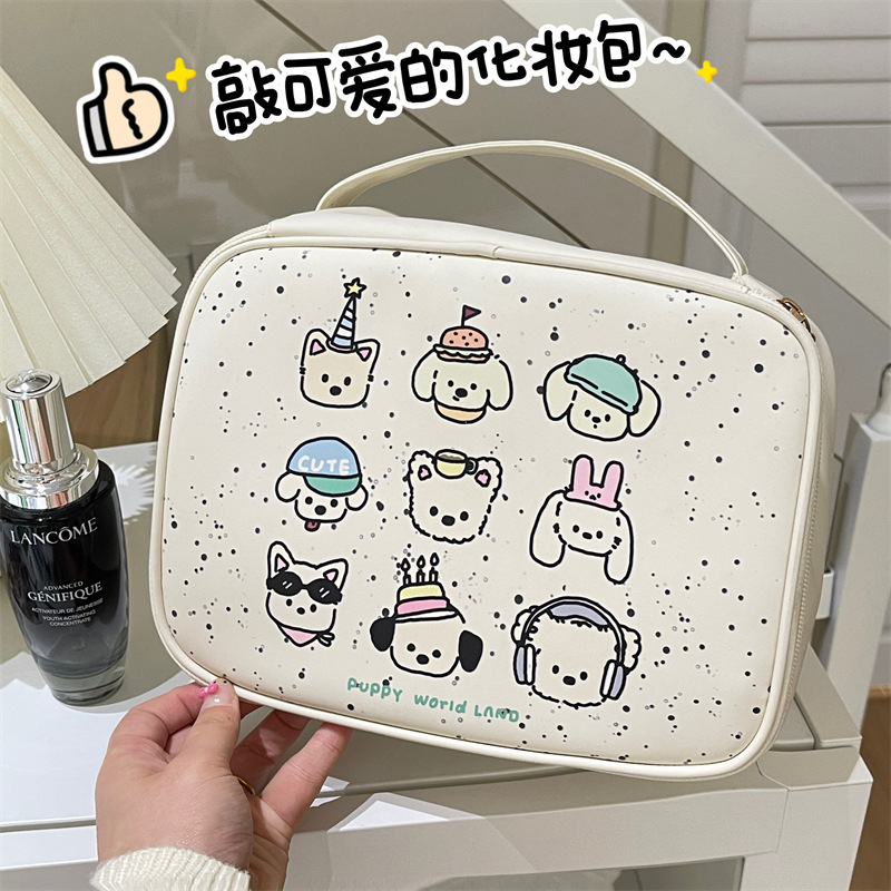 Ins bolsa de cosméticos japonesa para gatos lindos, nueva bolsa de almacenamiento de viaje portátil de gran capacidad, bolsa de lavado impermeable
