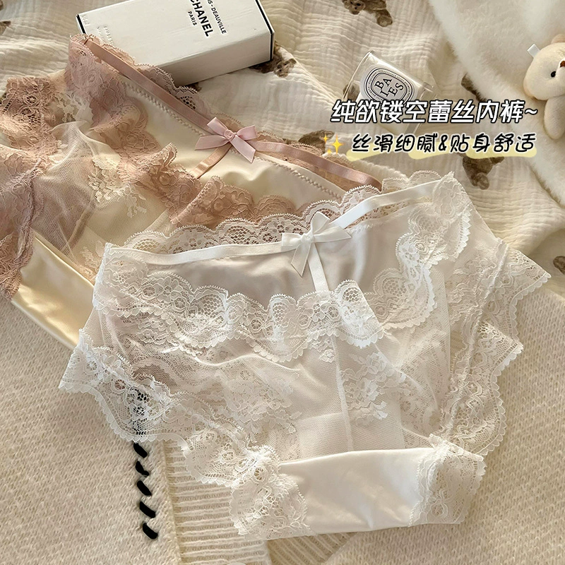 Сексуальные кружевные брюки, хлопковые брюки, белье