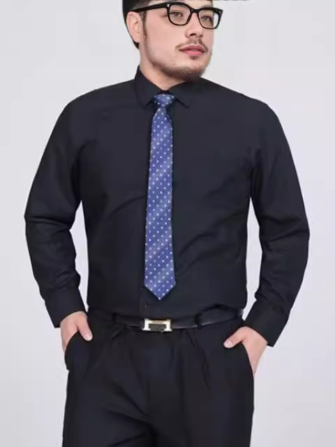 뚱뚱한 남자의 대형 긴팔 흰색 셔츠 남자 비즈니스 정장 플러스 지방 확대 셔츠 느슨한 철제 뚱뚱한 남자 작업 셔츠