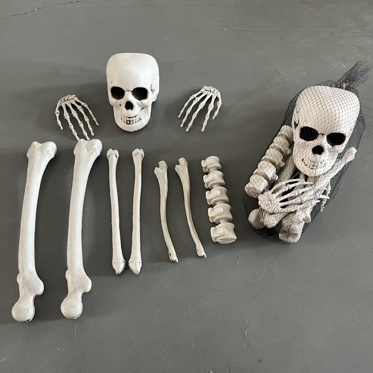 Halloween hueso de palo horrendo atmósfera props simulación cráneo decoración habitación secreta escape decoración de la casa embrujada colgante