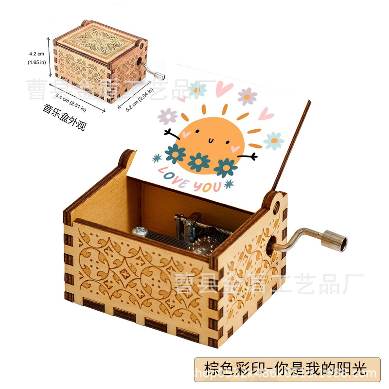 木製の手で音楽箱のアイデアを揺らします。|undefined