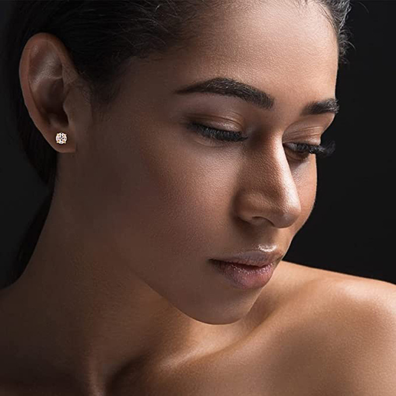 Zircon Stud Earrings Multicolour Crystal Temperament Jewellery_voghion.com