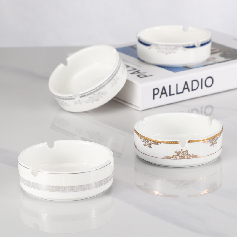 순수한 흰색 세라믹 재떨이 상업 특별 호텔 라운드 바 KTV 담배 컵 레스토랑 호텔