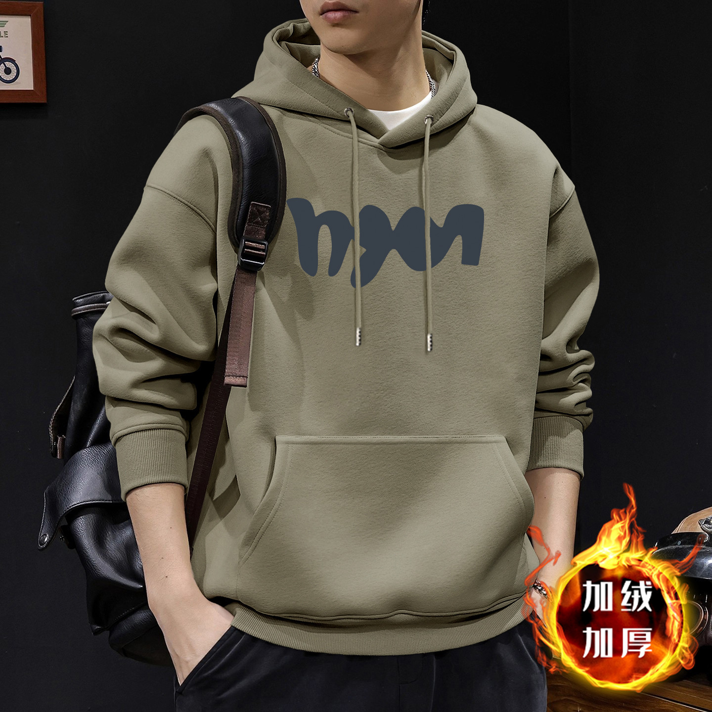 Nueva chaqueta con capuz para hombre otoño invierno pesado suelto oversize chaqueta retro americana para hombre