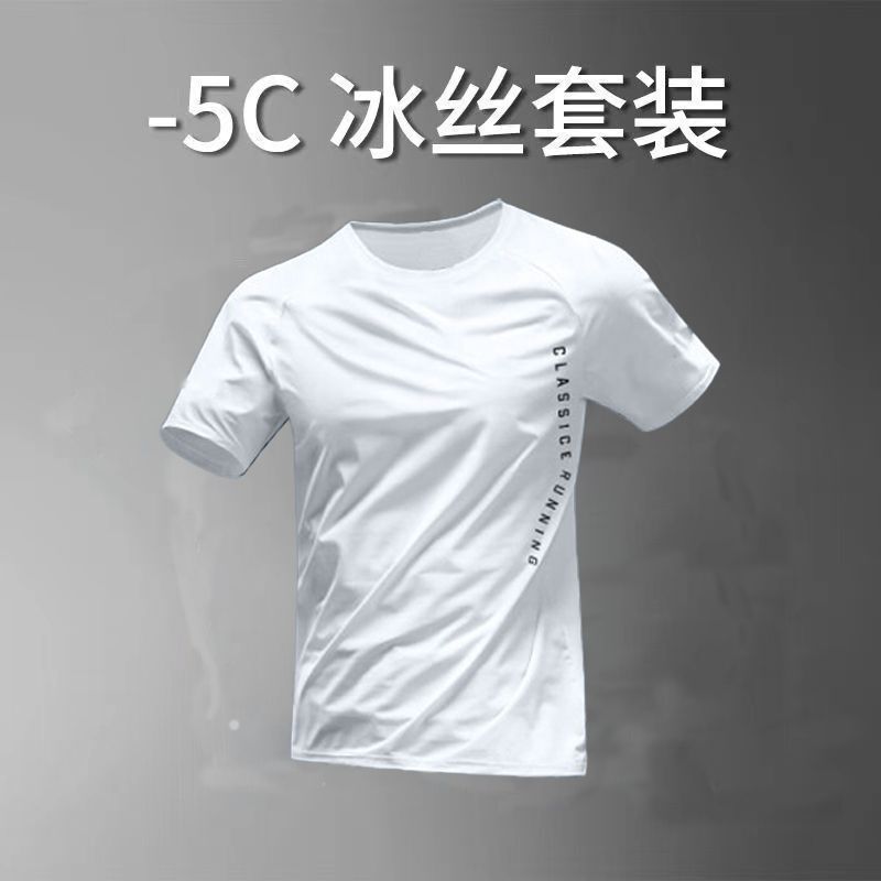 Sports T-Shirt for Men, Quick-Drying, Summer Thin, Running, Fitness, Short-Sleeved, Loose, Sports, Track and Field, Breathable Top, Training
