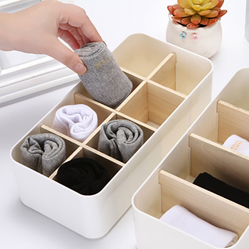 香樟木襪子收納盒分格自由組合家居收納盒可疊加內衣收納抽屜整理