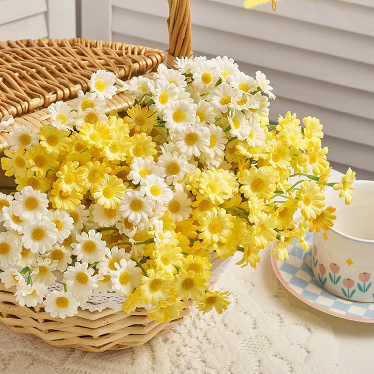Маленький мак simulated flower атласная цветочная сервировка столовой сцены с ромашкой, дикий хризантем, искусственный цветок искусство
