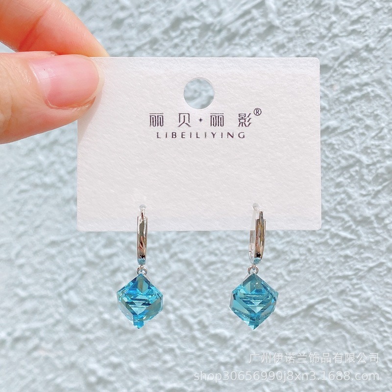 丽银/丽贝丽影铜镀金幻彩仙系彩色锆石轻奢简约小众甜美风耳环女|undefined